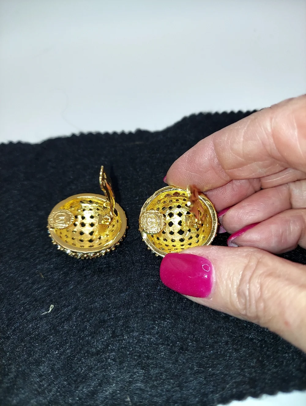 St. John Vintage 18k Gold-Plated Clip On Earrings With Austrian Rhinestones.VGVC